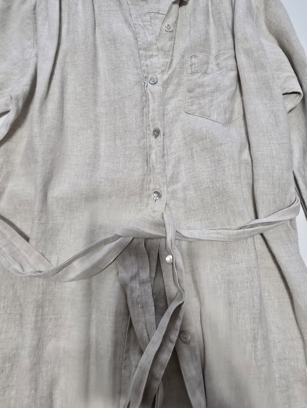 Fifteen Twenty Midi Length Shirtdress Long Sleeves Collar Linen Size S - Picture 5 of 13